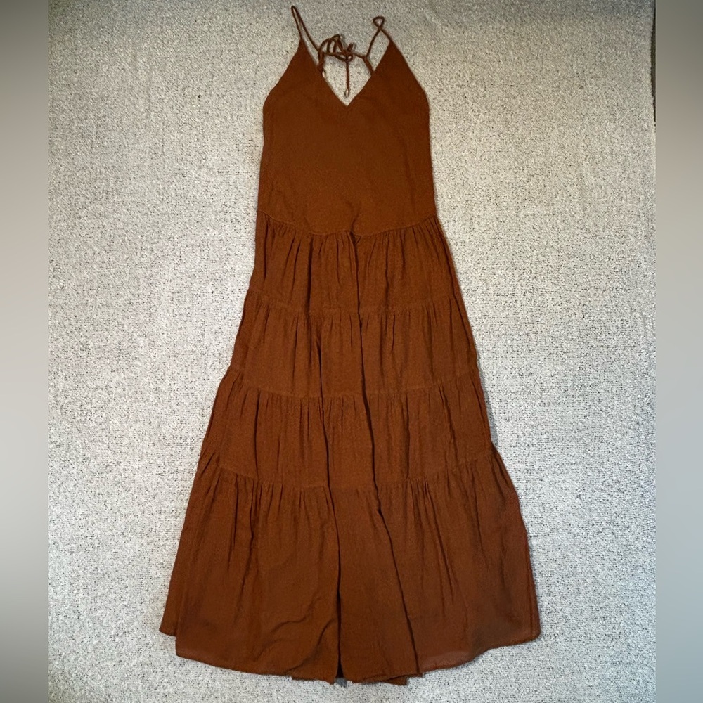 RARE! Free People Bianca Linen Dress Size L - Picture 2 of 9